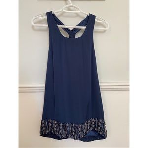 Alice & Olivia Navy Silk Tank, Size S